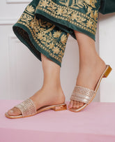 Casual Pink Open Toe Flats Square Toe Slip-On Flats